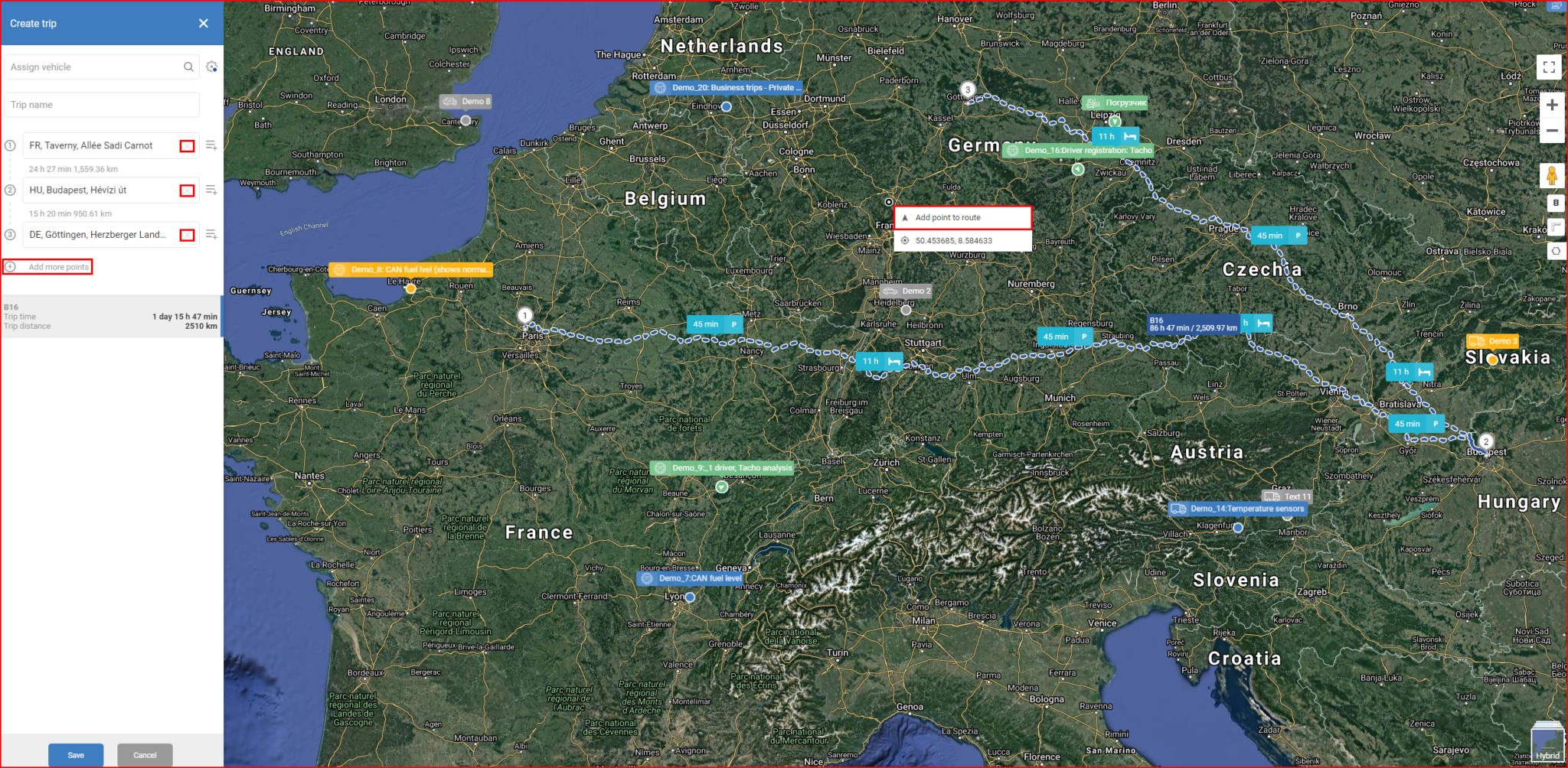 Creating trips – FMS documentation